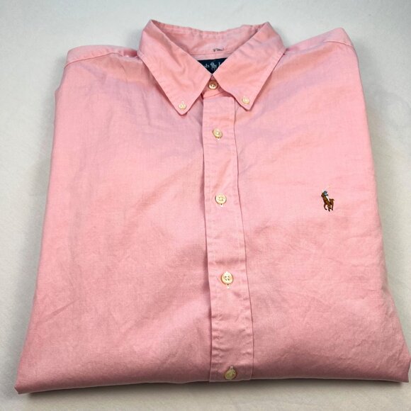 Ralph Lauren Classic Fit Mens Shirt Button Flesh Pony Long Sleeve 17 1/2 34/35 - Picture 6 of 9